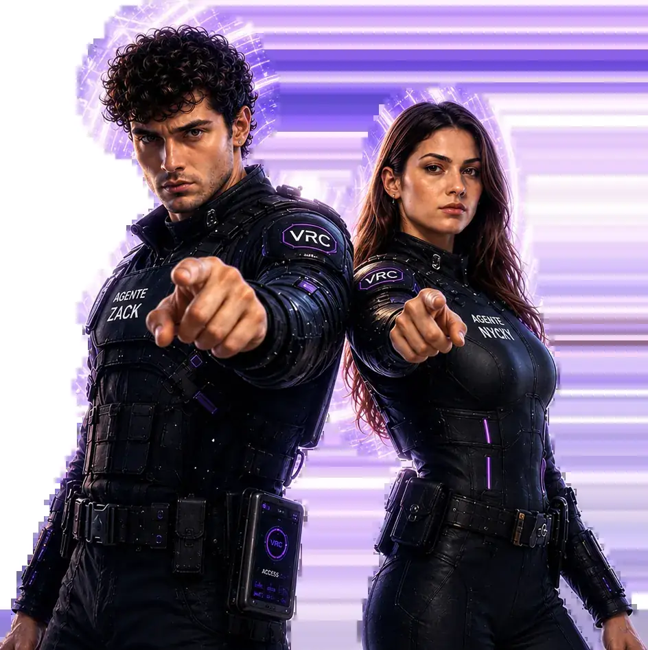 Agente Zack e Agente Nycky in uniforme VRC